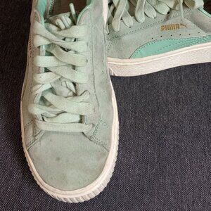 PUMA Womens Vikky V3 Wide Lace Up Sneakers Shoes Casual Sea Foam Green Size 6.5